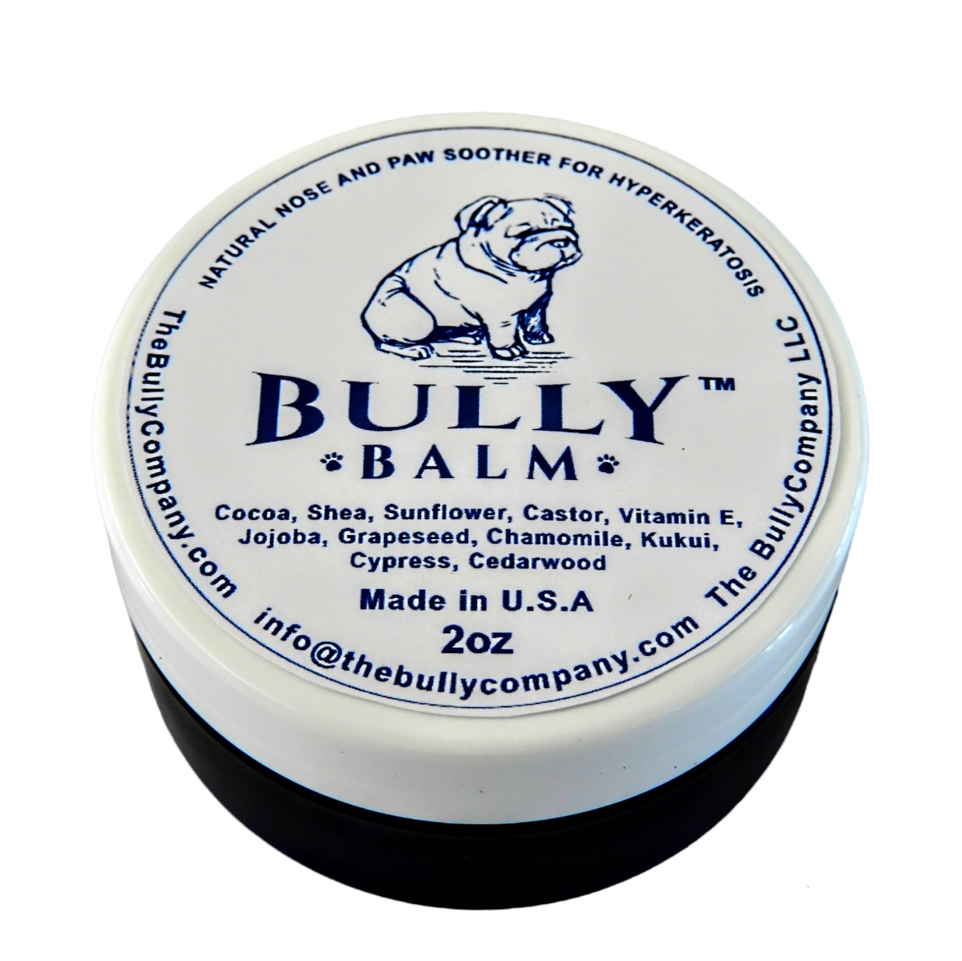 Before-and-after style shot of nose and paw care with Bully Balm.
