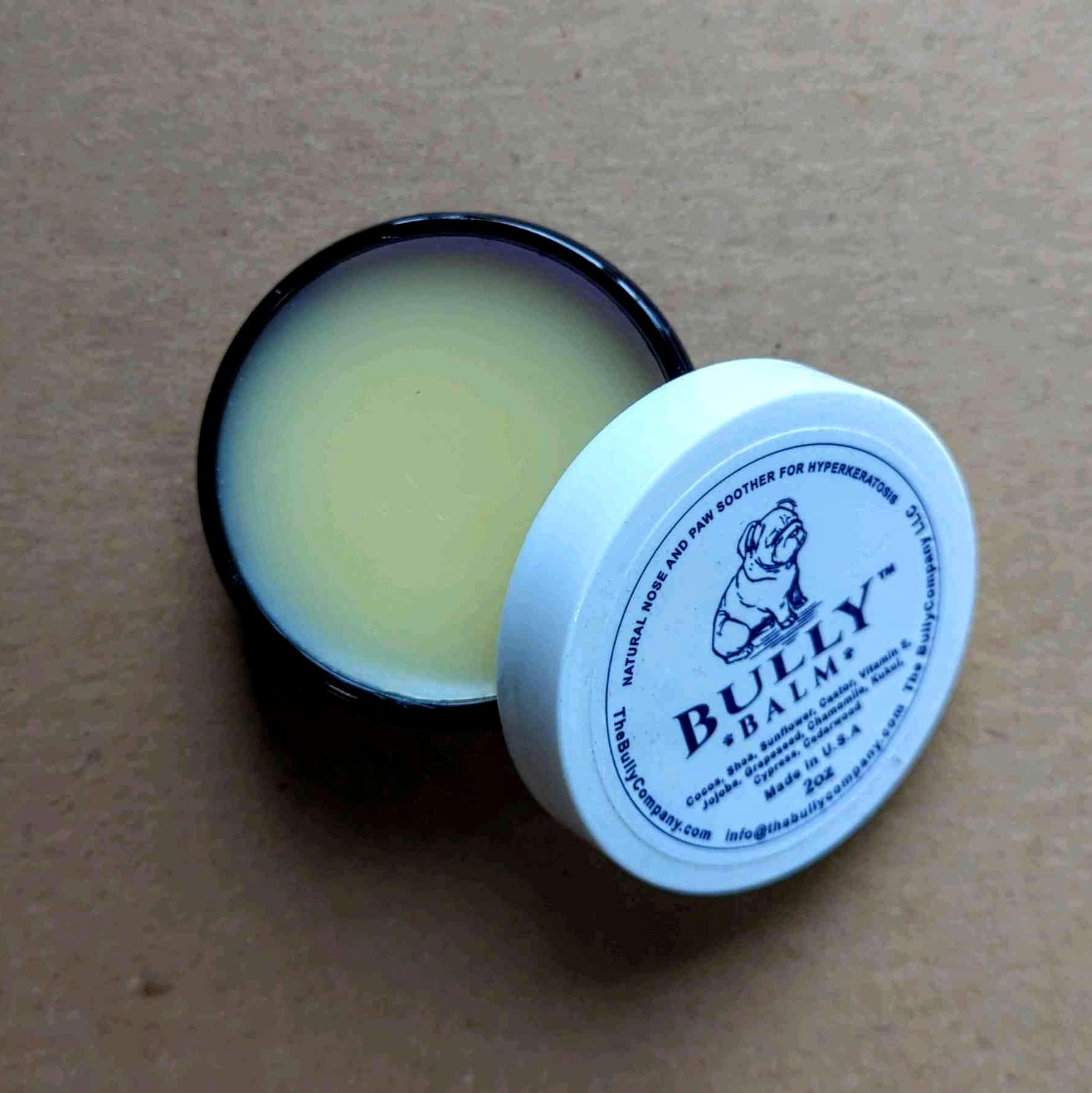 Bully Balm on a dog’s snout during treatment.