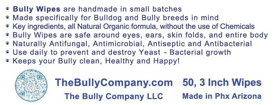 Bully Wipes 50 wipes pack closeup illustrating generous grooming supply