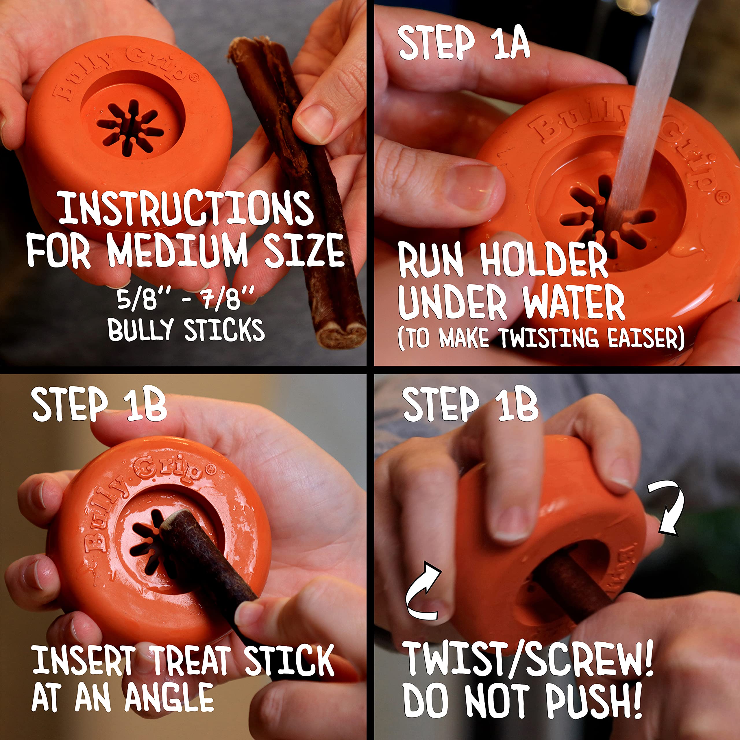 Bully Grip dog-safety-device aids in reducing choking hazards during feeding.