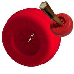 Bully Grip large-bully-stick-holder demonstrates secure fit for slow feeding.