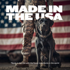 Bully Max liquid-muscle-builder-dog-eating-kibble shows topping versatility for picky eaters.