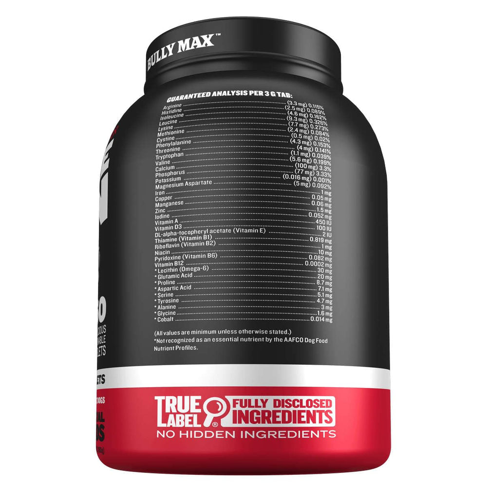 Bully Max Made-in-USA packaging emphasizes premium ingredients and quality control.
