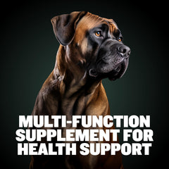 Bully Max omega-3 rich coat health image emphasizes shinier skin and fur