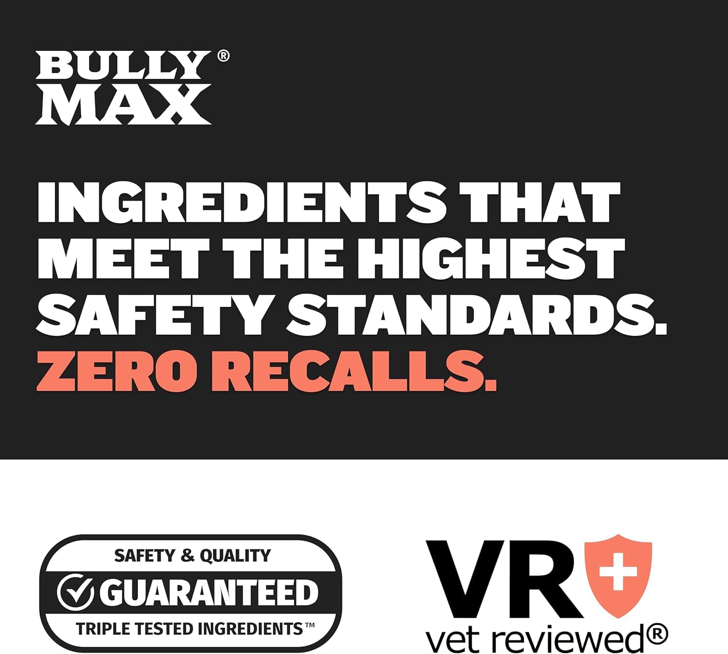 Bully Max ingredients panel features ginger, turmeric, and omega-3 for digestibility and vitality.