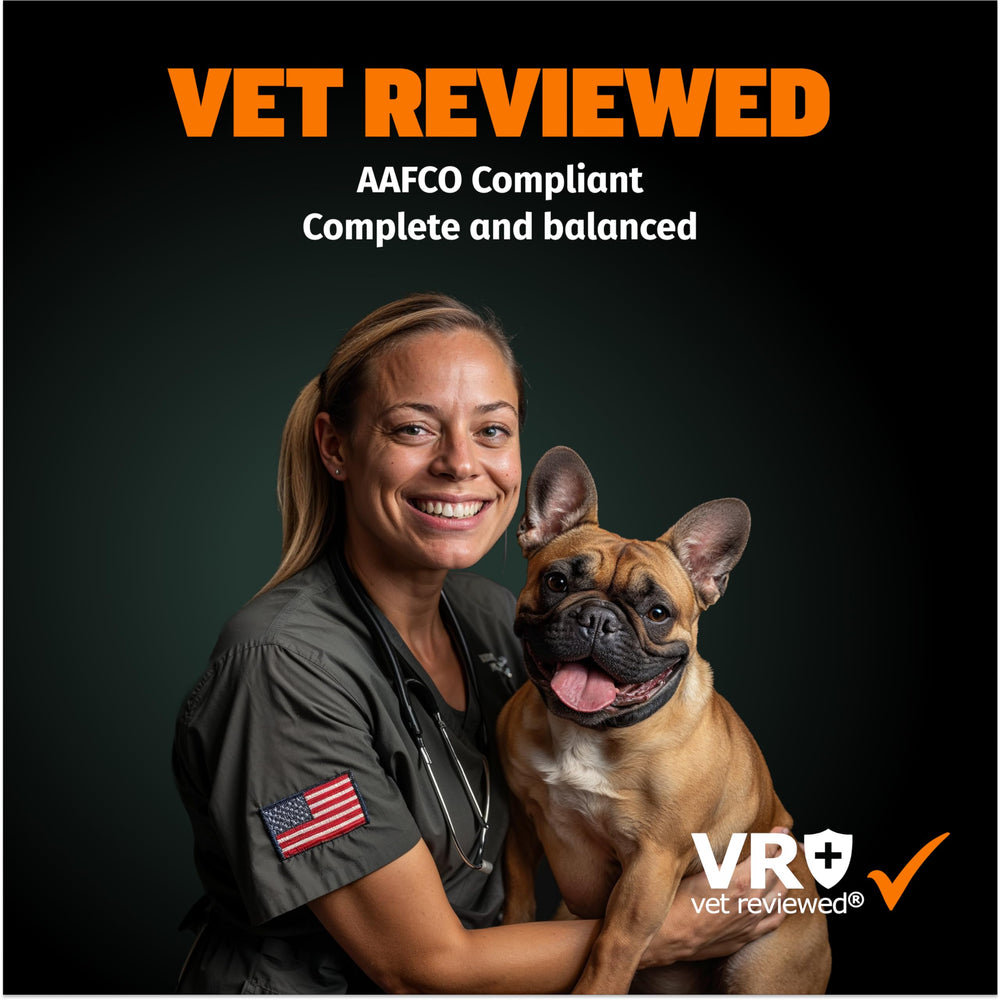 Bully Max serving-size blueprint illustrates suitability for small to large breeds.