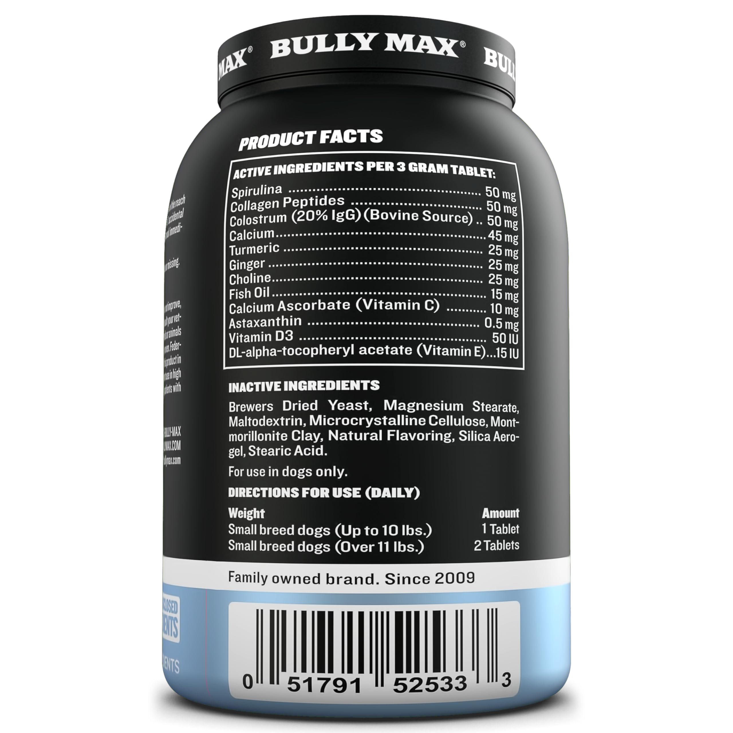 Bully Max turmeric and collagen boost joint comfort and vitality.