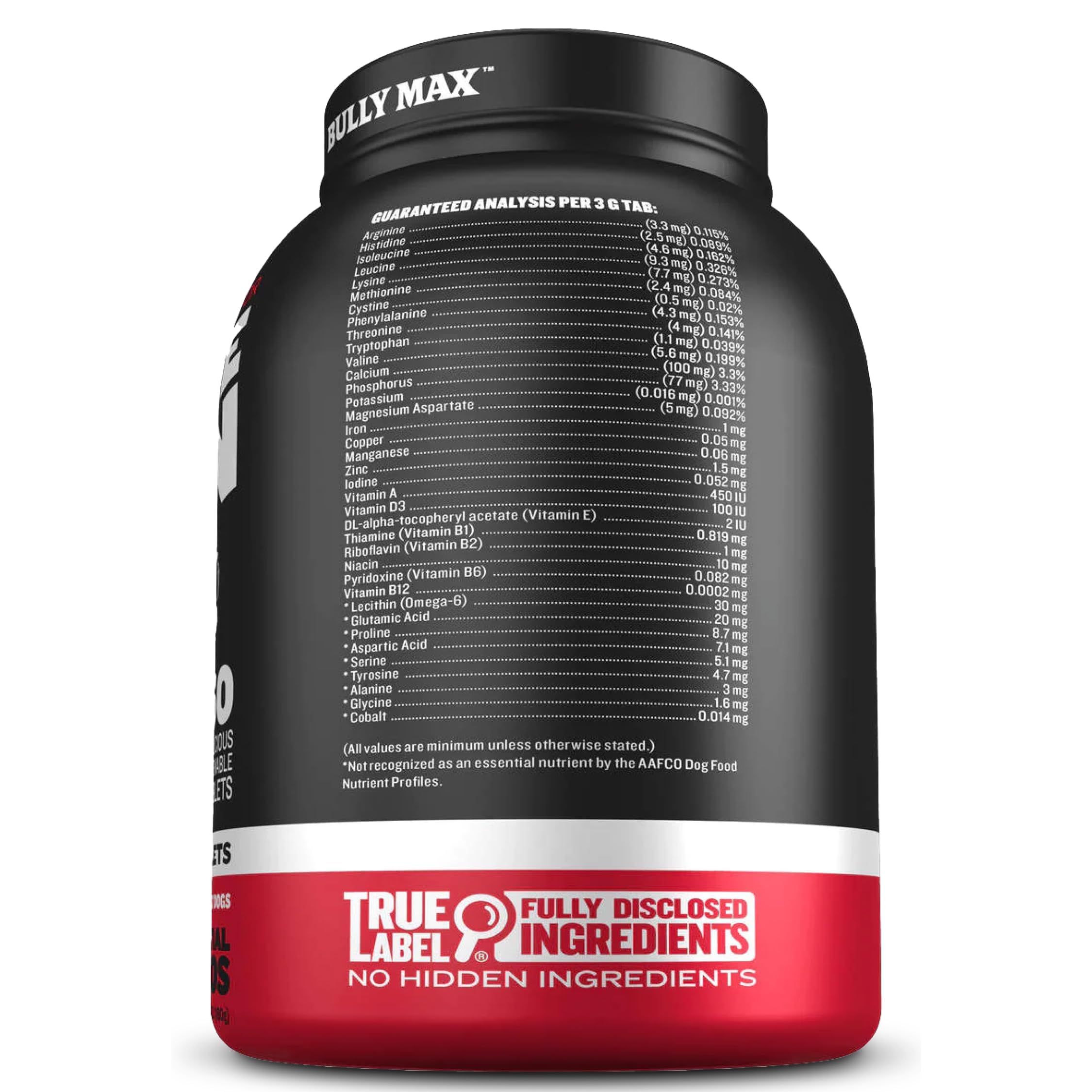 Bully Max USA-made packaging emphasizes quality and safety in dog nutrition.