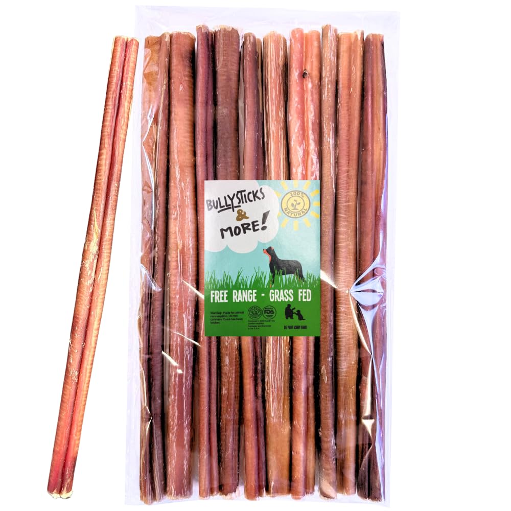 BULLYSTICKS & MORE 12inch packshot highlights eight-pack bully sticks for medium dogs.