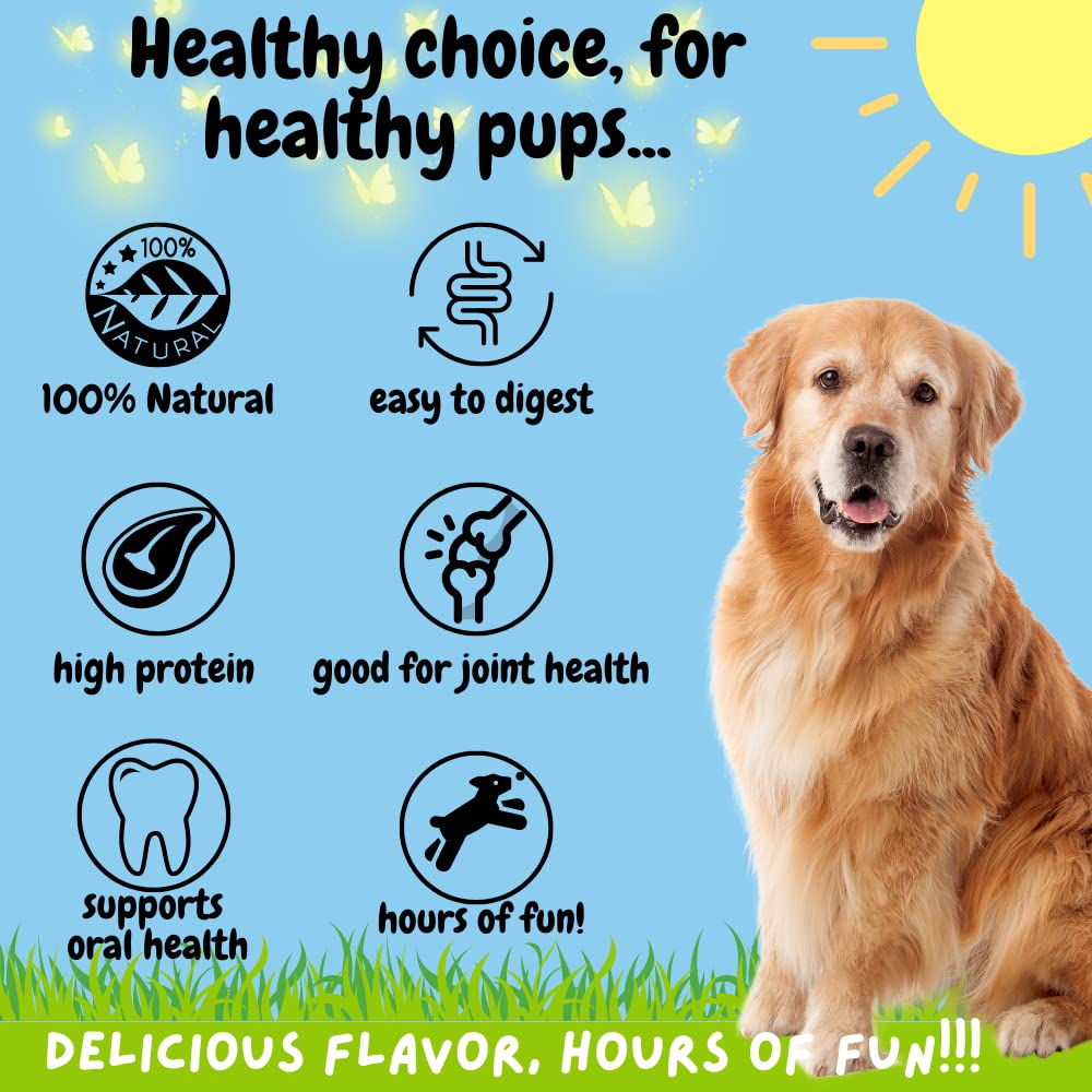 BULLYSTICKS & MORE single-ingredient beef image emphasizing natural dog chew.
