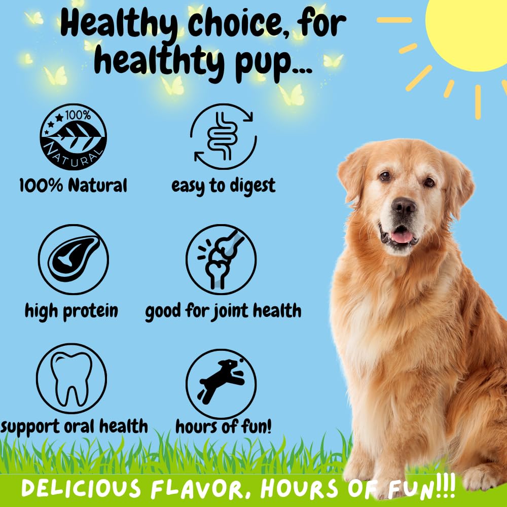 BULLYSTICKS & MORE natural grass-fed beef in rolls delivers lean protein.