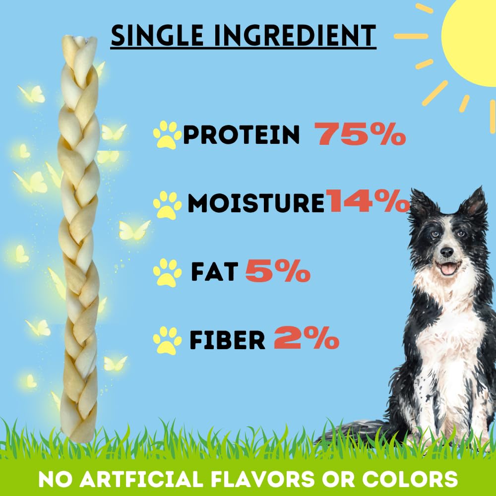 BULLYSTICKS & MORE beef-cheek-braids natural-grass-fed source for healthy protein.