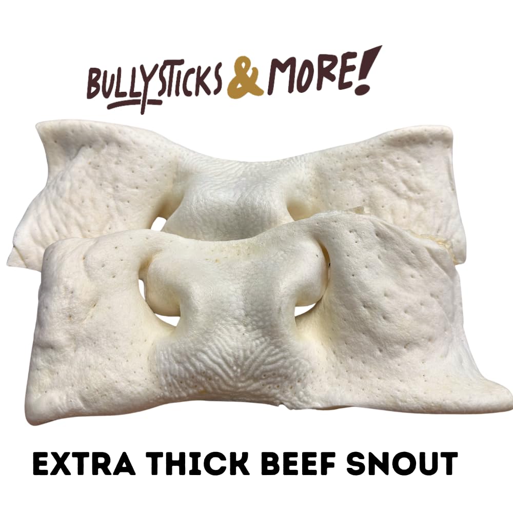 Bullysticks & More beef cheek snout texture closeup highlighting natural protein