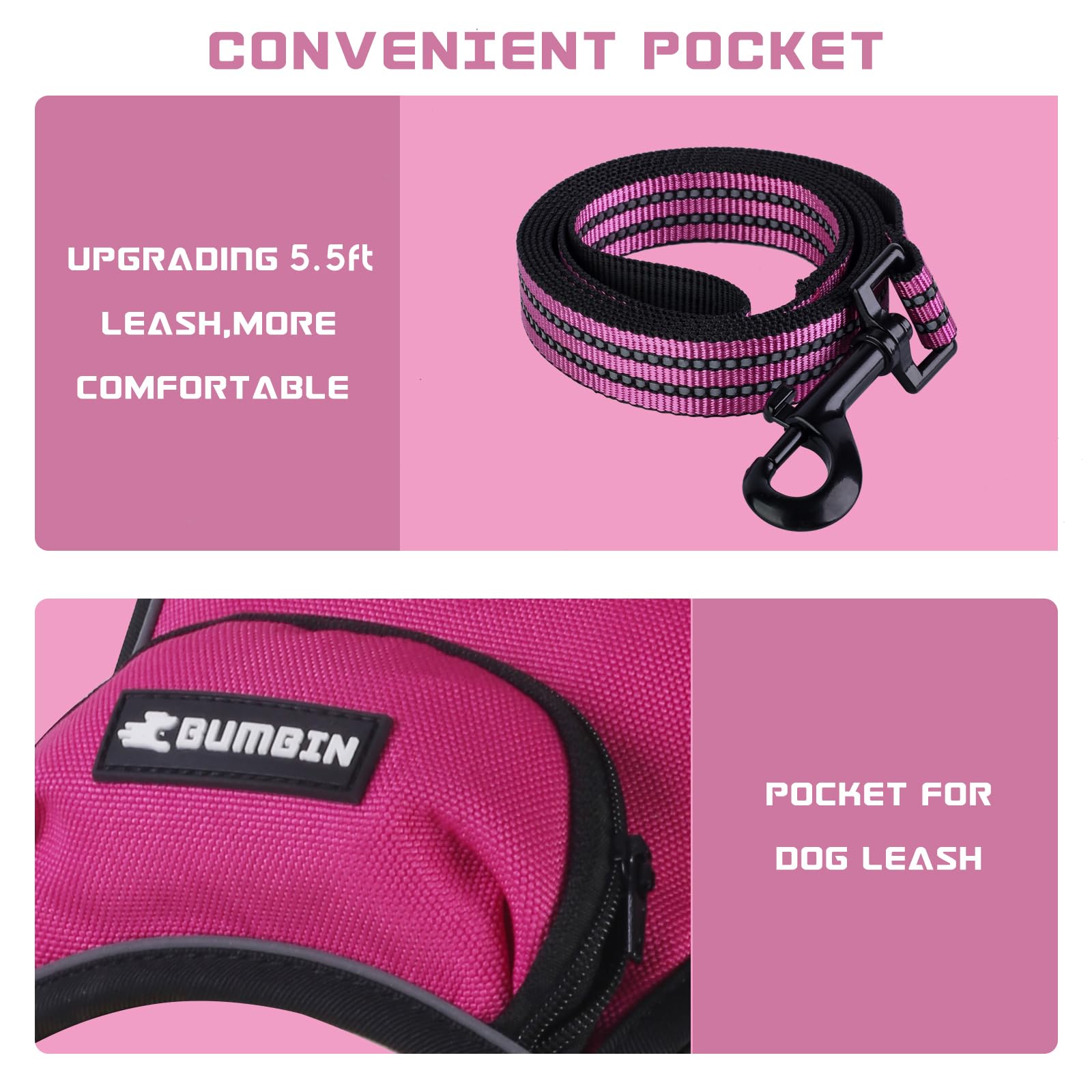 BUMBIN dog harness back-clip for casual walking and secure grip