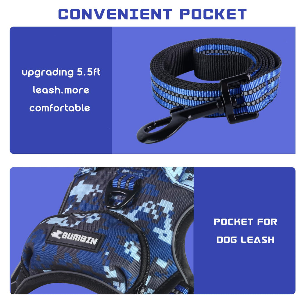 BUMBIN large harness front clip demonstrates no-pull training capability for better walking control