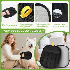 Bumilily gentle-grooming-and-cleaning-glove keeps your pet comfortable while removing loose hair.