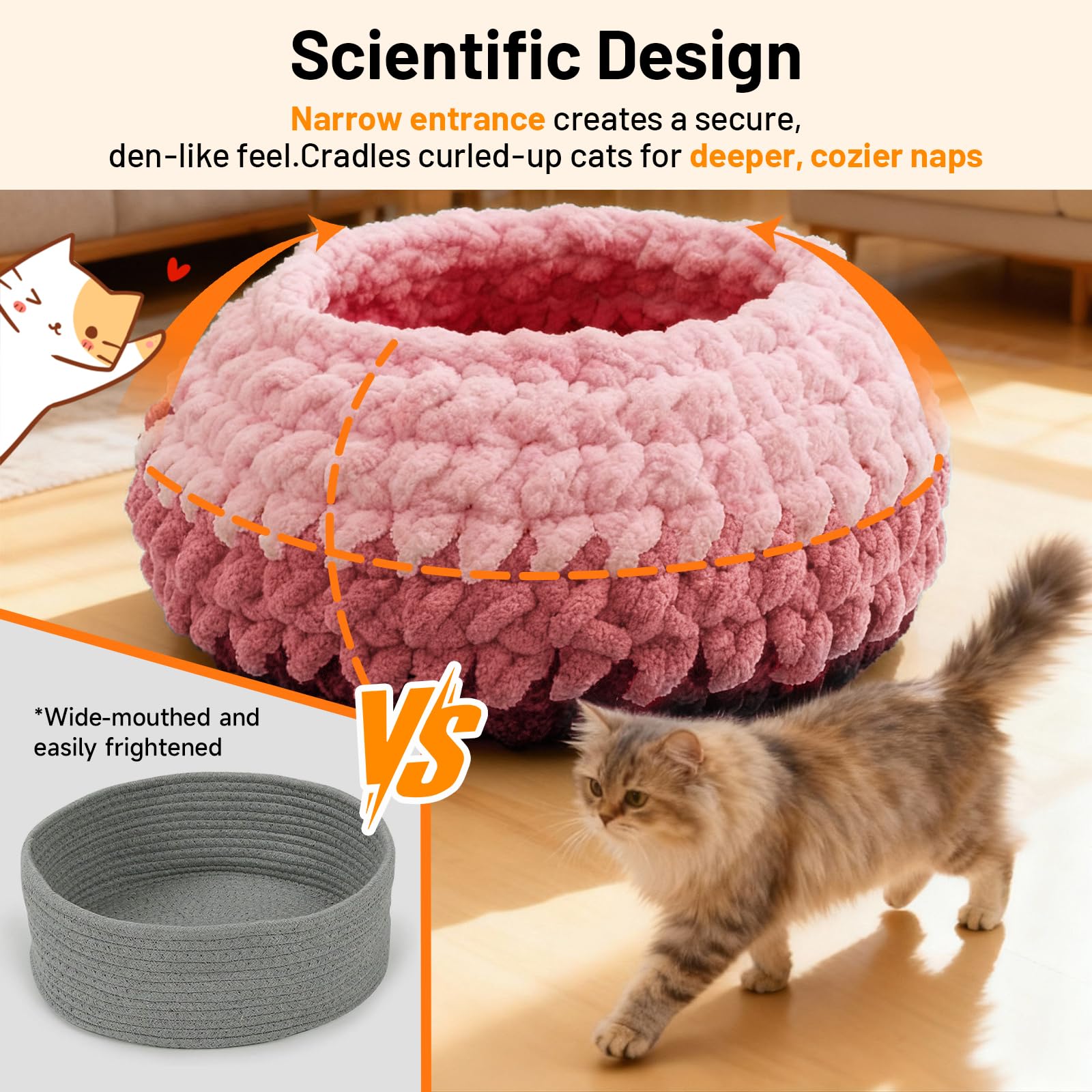 BUMUBI Rondo cat nest color-block design brightens home spaces.