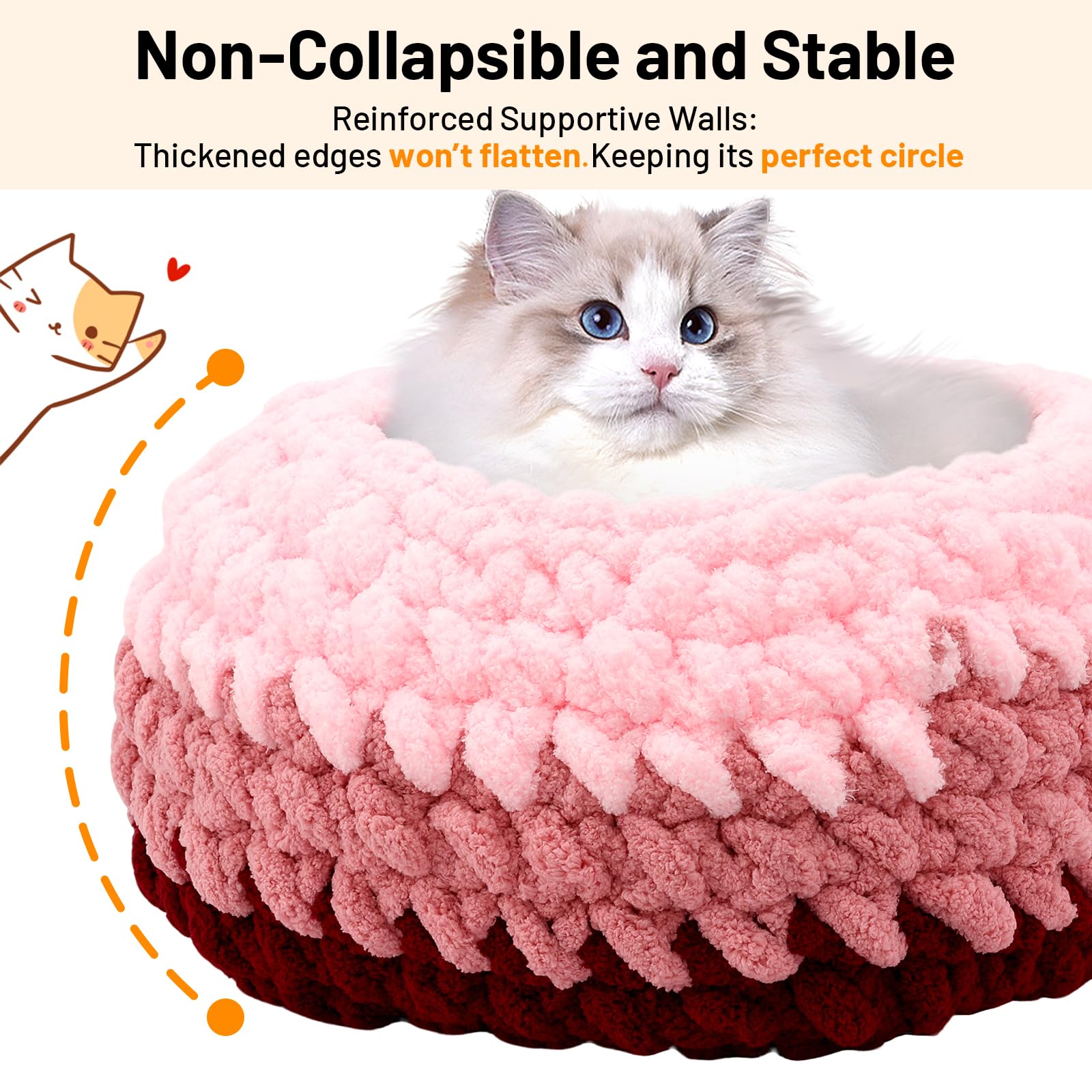 BUMUBI Rondo cat nest handwoven texture adds durable softness.