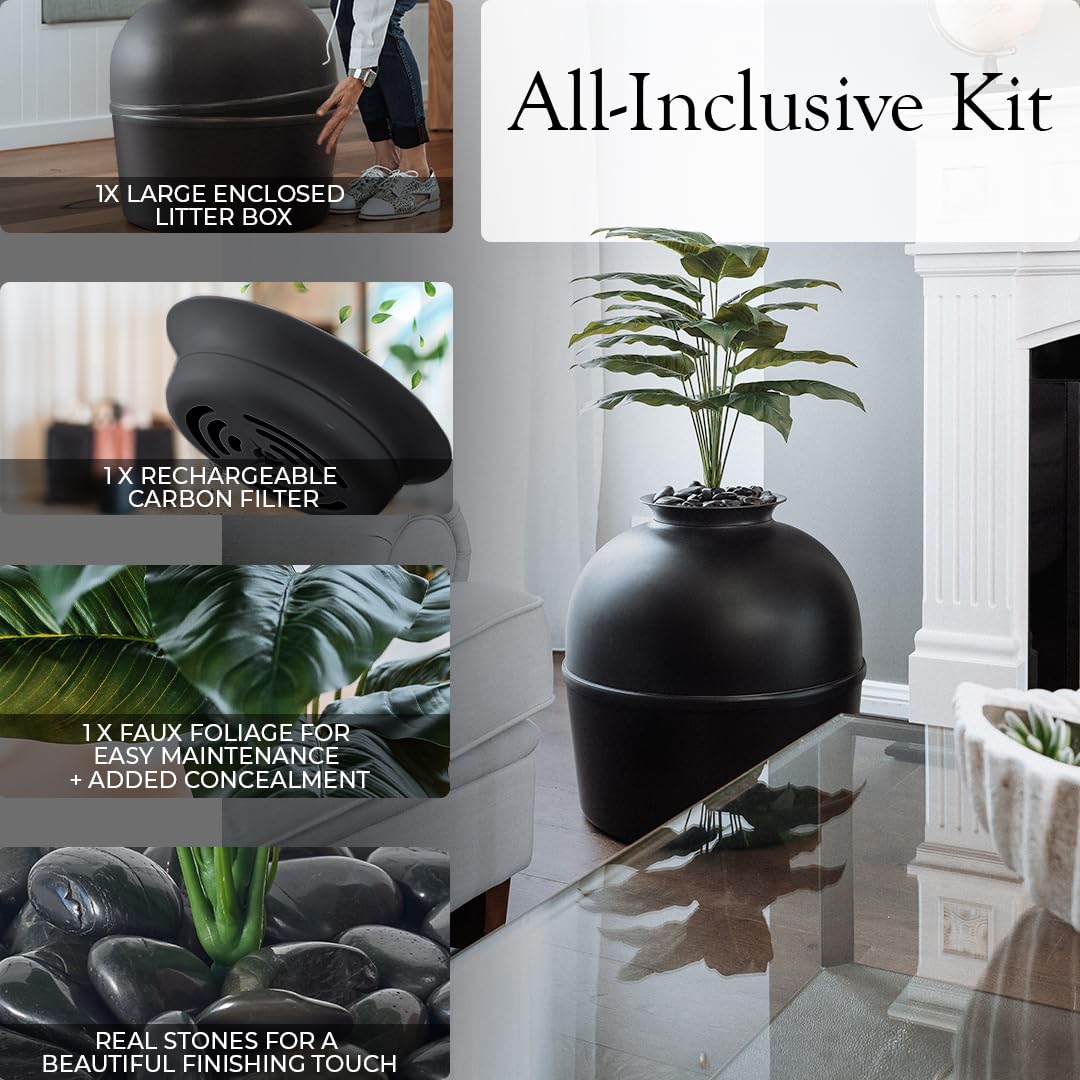 Bundle & Bliss real stones decor detail enhances natural look while concealing litter.