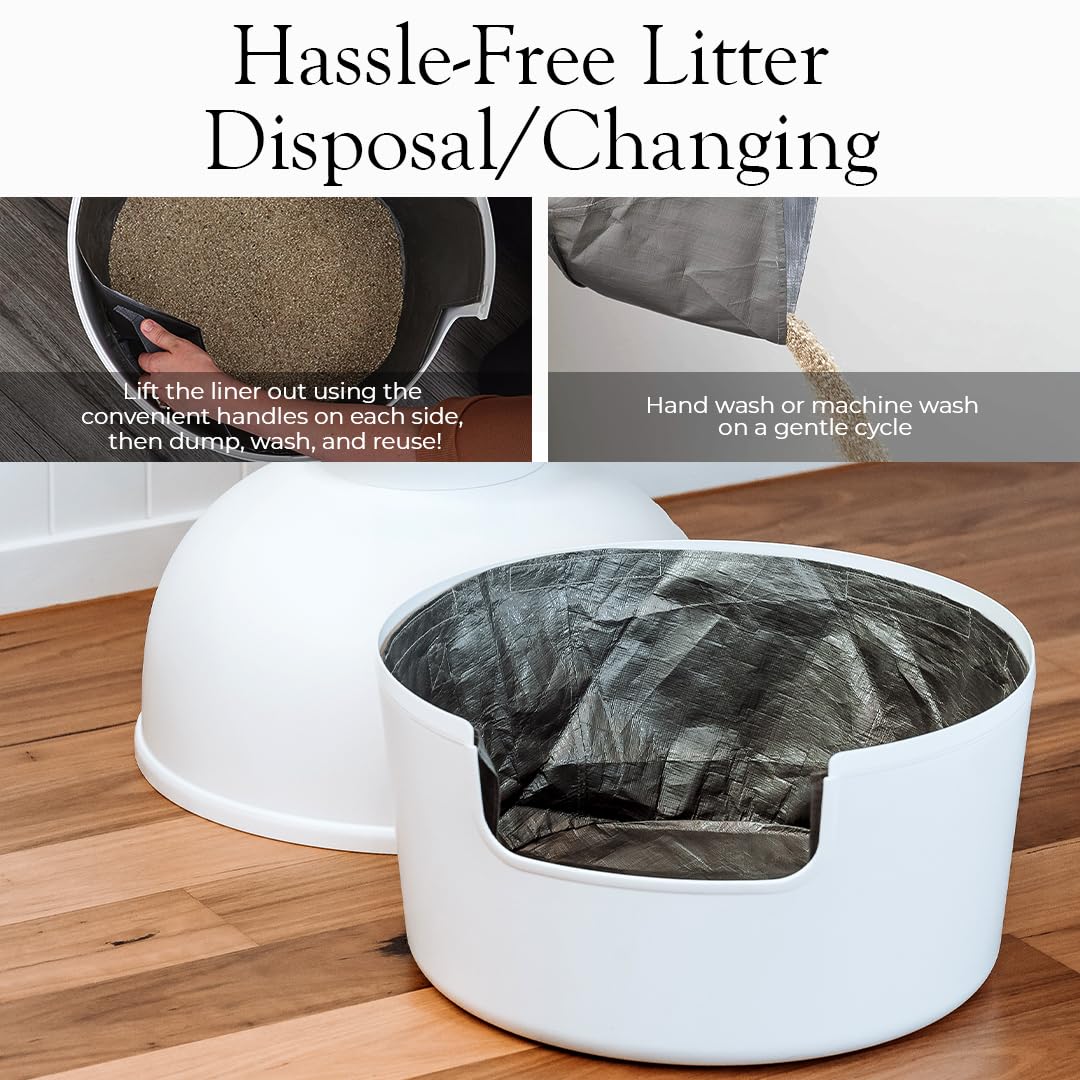 Bundle & Bliss leak-proof liner prevents spills in the litter area