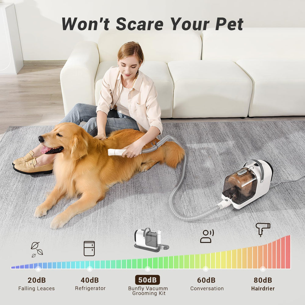 Includes comprehensive grooming accessories for dogs and cats
