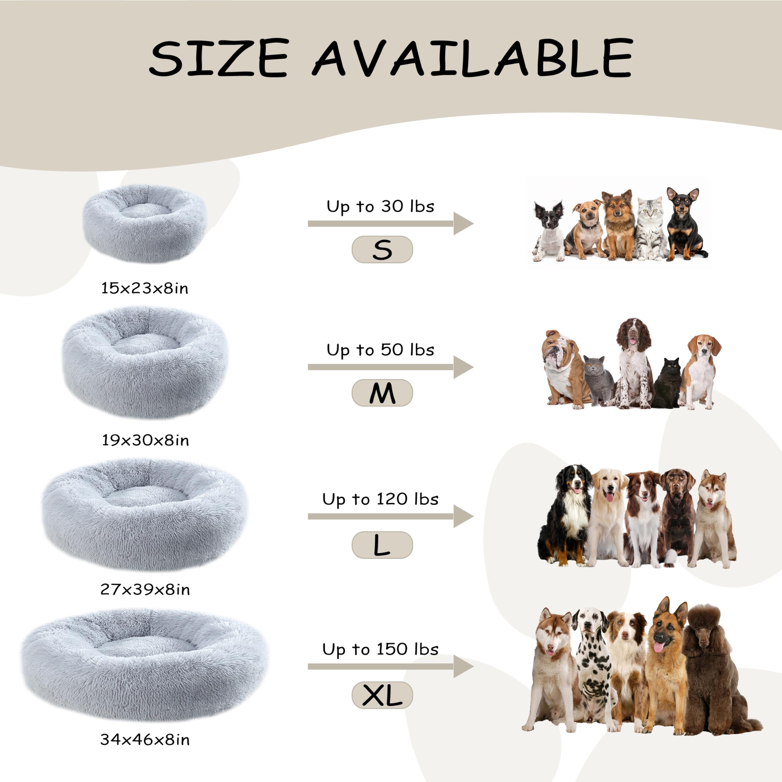Bunlitent round bed with non-slip bottom keeps pets secure.