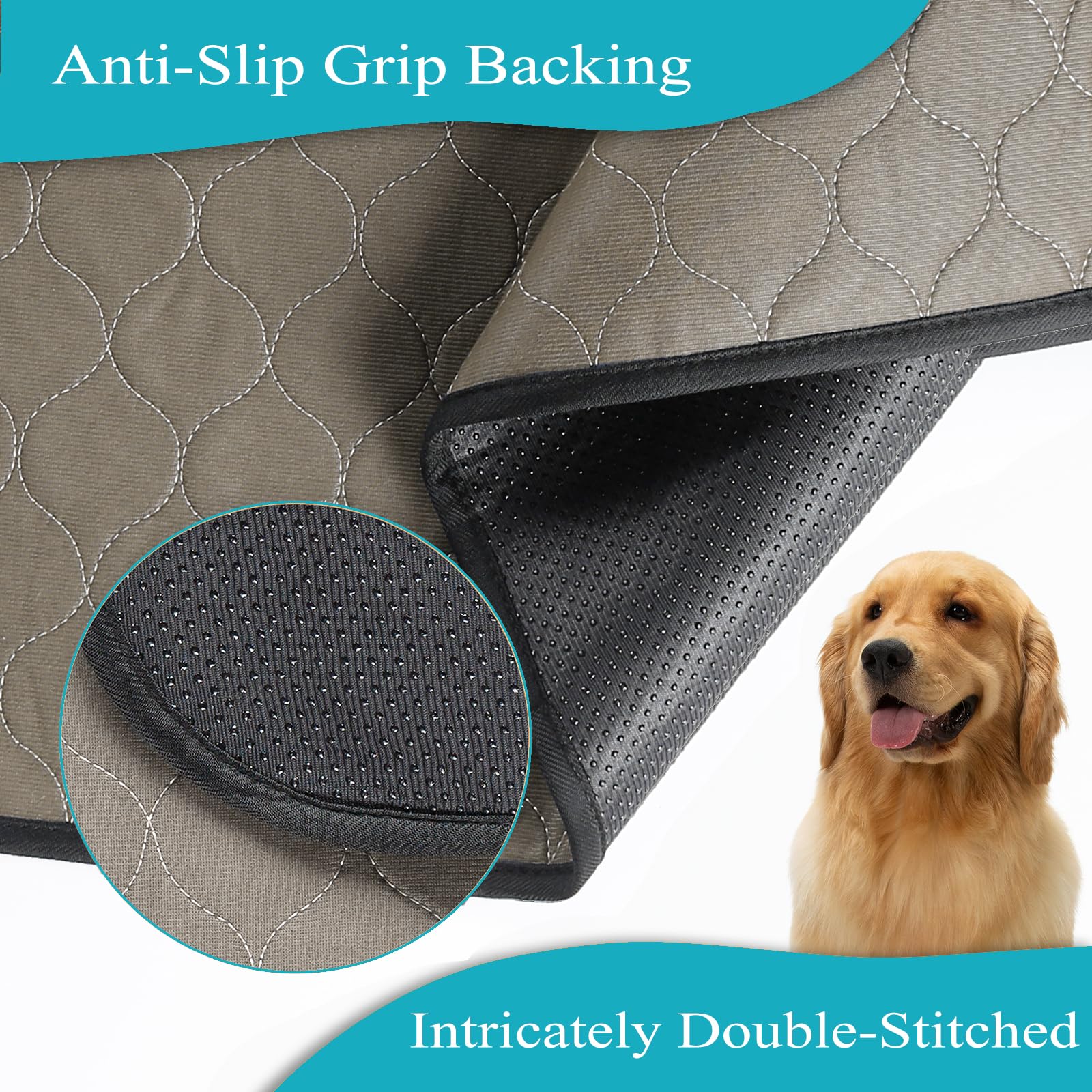 Bunlitent Washable Pee Pad 72x72 flash-dry technology demonstrates instant drying.