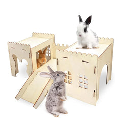 Bunny Castle Bunny House large: sturdy wooden playhouse for indoor rabbits