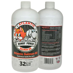 Pump dosing on Bunny Punch Salmon Oil for mess-free pet supplementation.