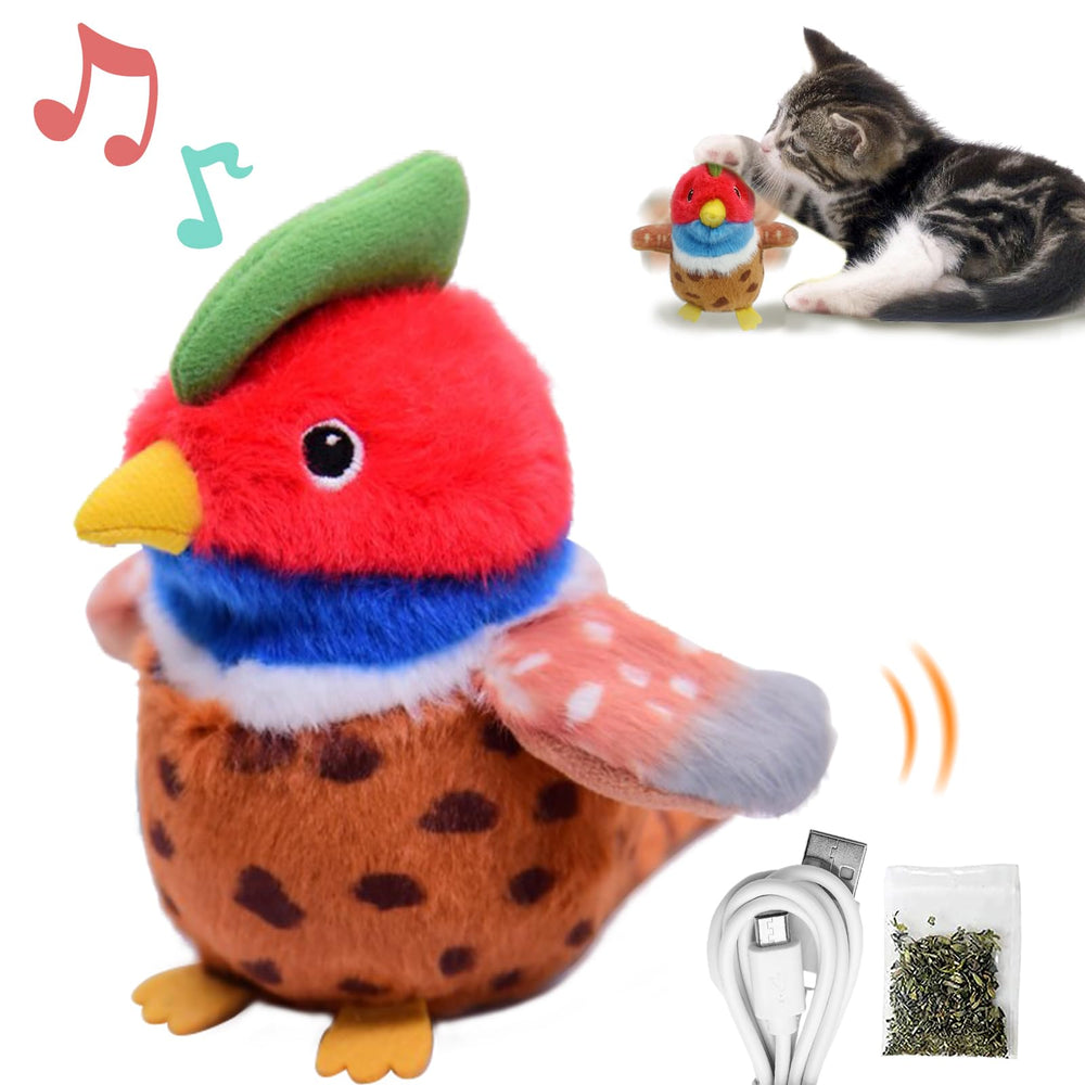 BuntyJoy flapping pheasant toy engages kittens with interactive motion and chirps.