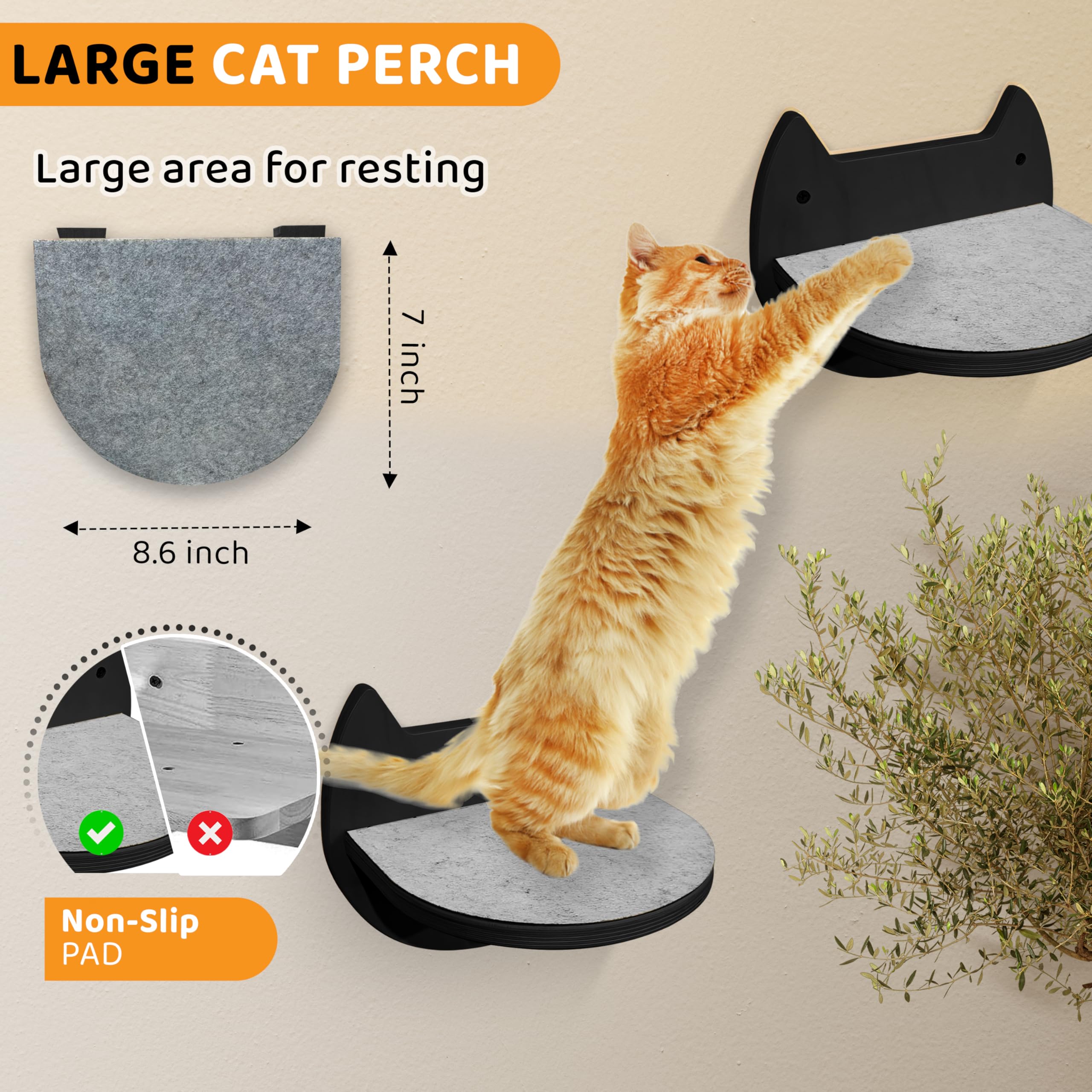BUOGA cat climbing montage demonstrates weight support up to 30 lbs