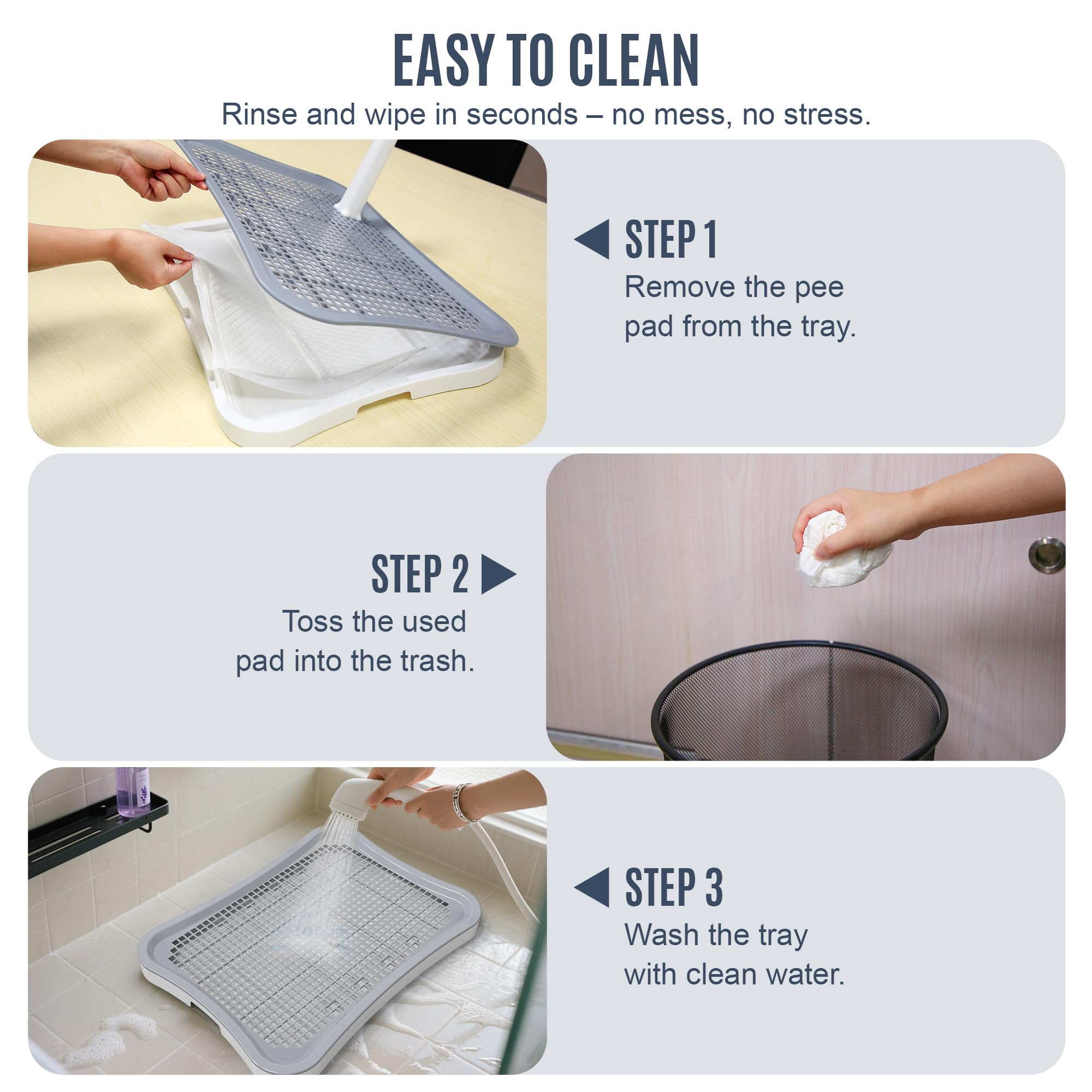 BUPIHUKA anti-slip feet stabilize the tray on hard floors