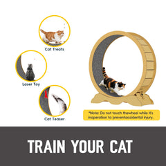 BURCHLIFE cat exercise wheel safety lock demonstrates secure playtime when unattended.