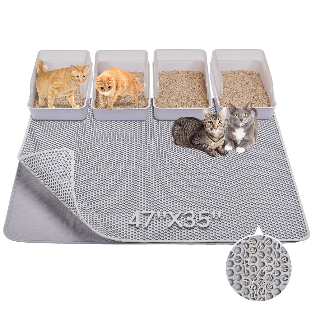 BurgeonNest cat litter mat 47x35 traps litter and reduces tracking.