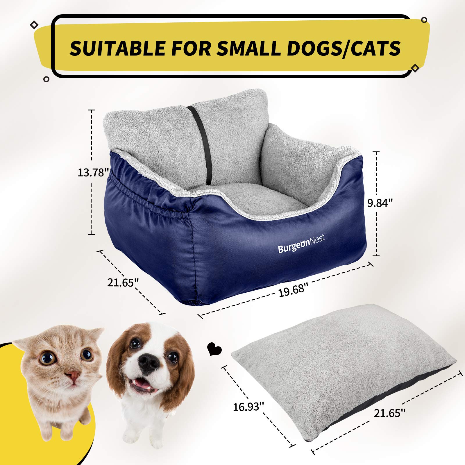 BurgeonNest dog car seat with detachable zipper system for easy washing