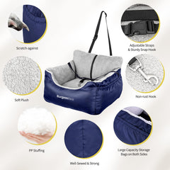 BurgeonNest booster seat with storage pockets for pet essentials