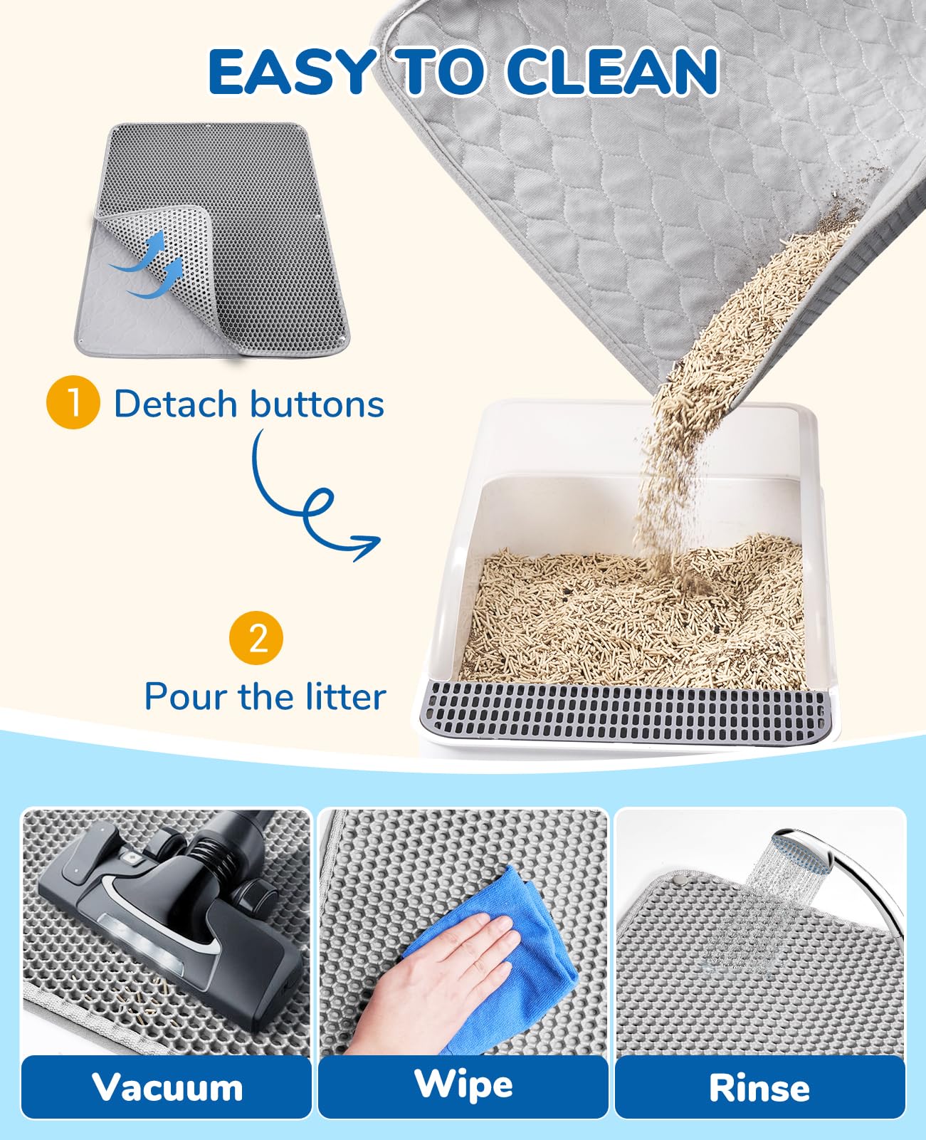 BurgeonNest easy-clean upper layer rinses quickly for fresh spaces