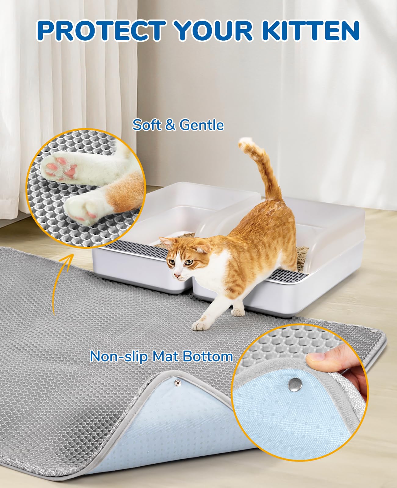 BurgeonNest non-slip bottom keeps mat in place during cat exits