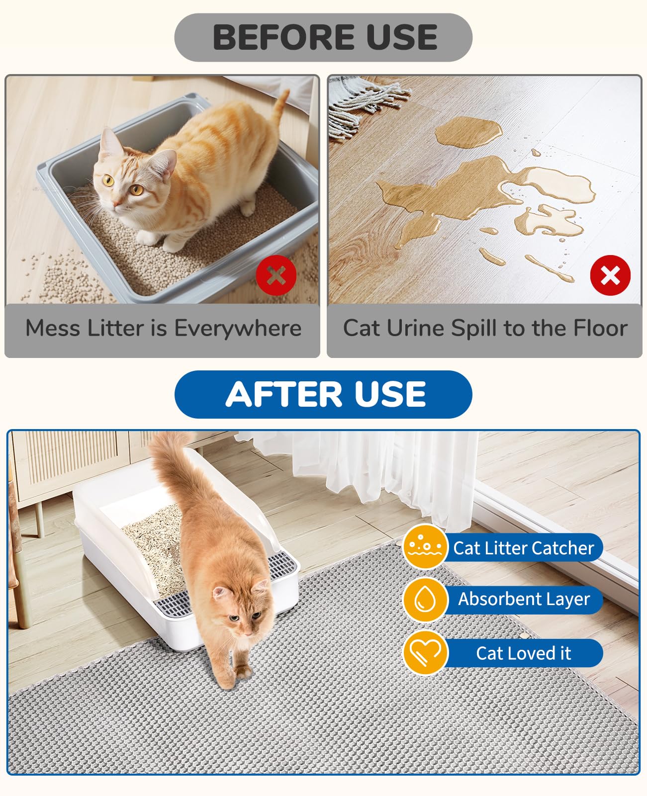 BurgeonNest wide area mat supports multiple-cat households and reduced scatter