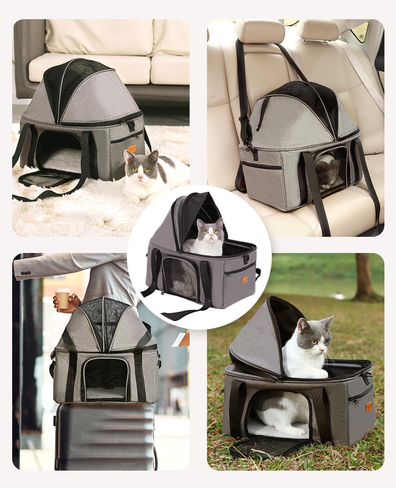 BurgeonNest built-in safety leash keeps pets secure on journeys