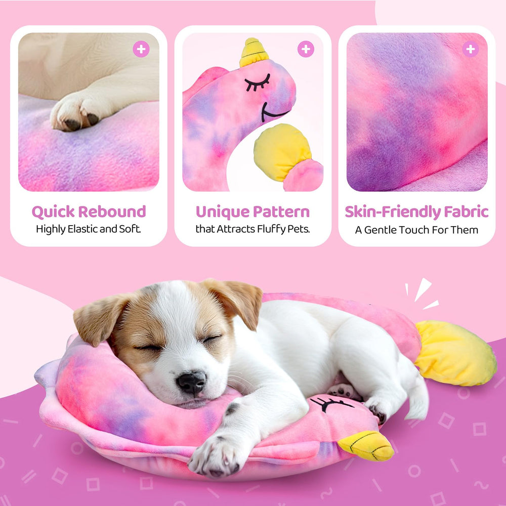 BurgeonNest calming pillow – colorful cozy design enhances any pet space.