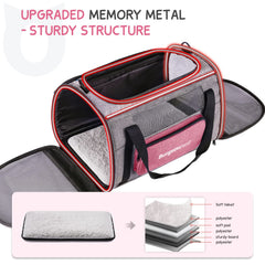 BurgeonNest cat carrier four-mesh-windows provide airflow and easy monitoring.