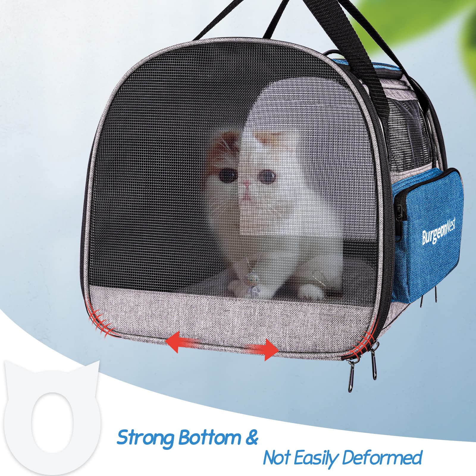BurgeonNest cat carrier memory-frame keeps its shape during travel.