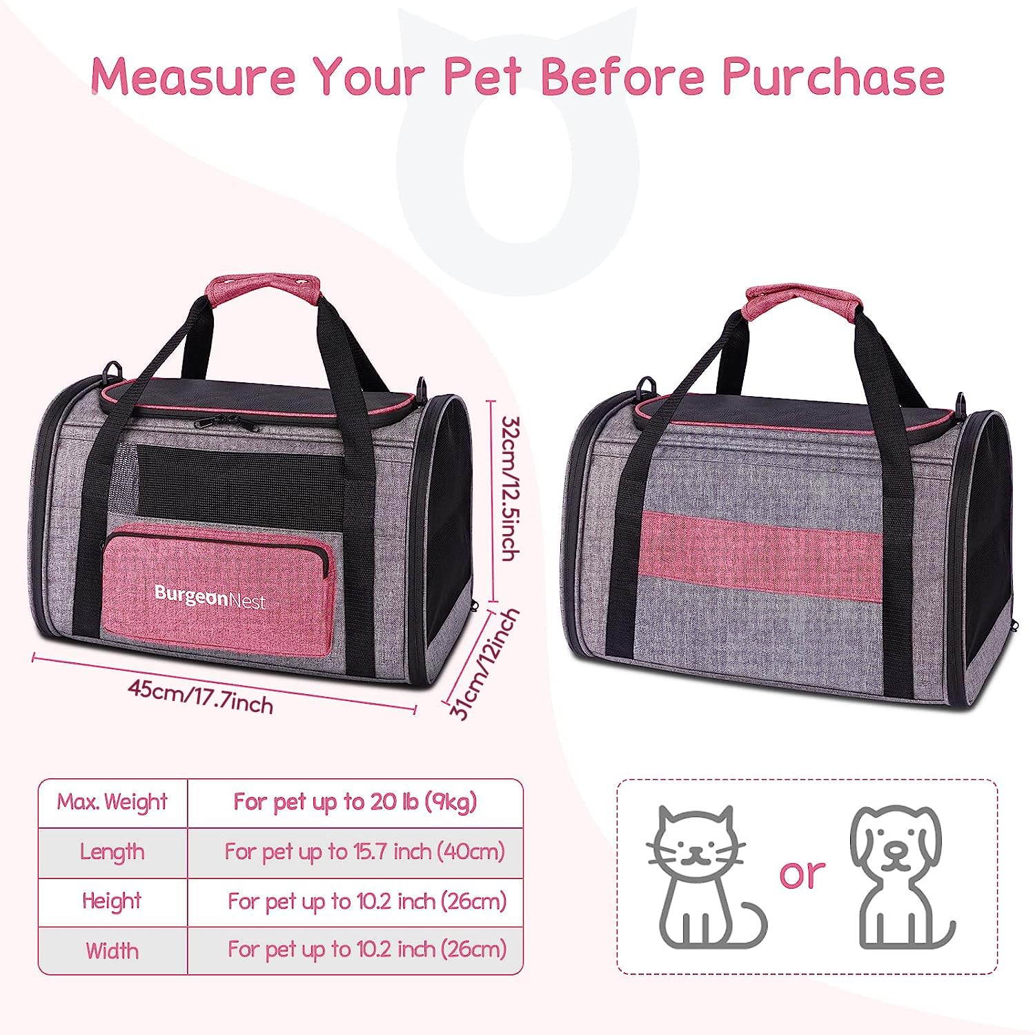BurgeonNest cat carrier memory-frame highlights a sturdy structure for safe journeys.