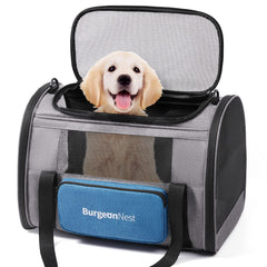 BurgeonNest cat carrier side view shows a sturdy travel frame for secure movement.