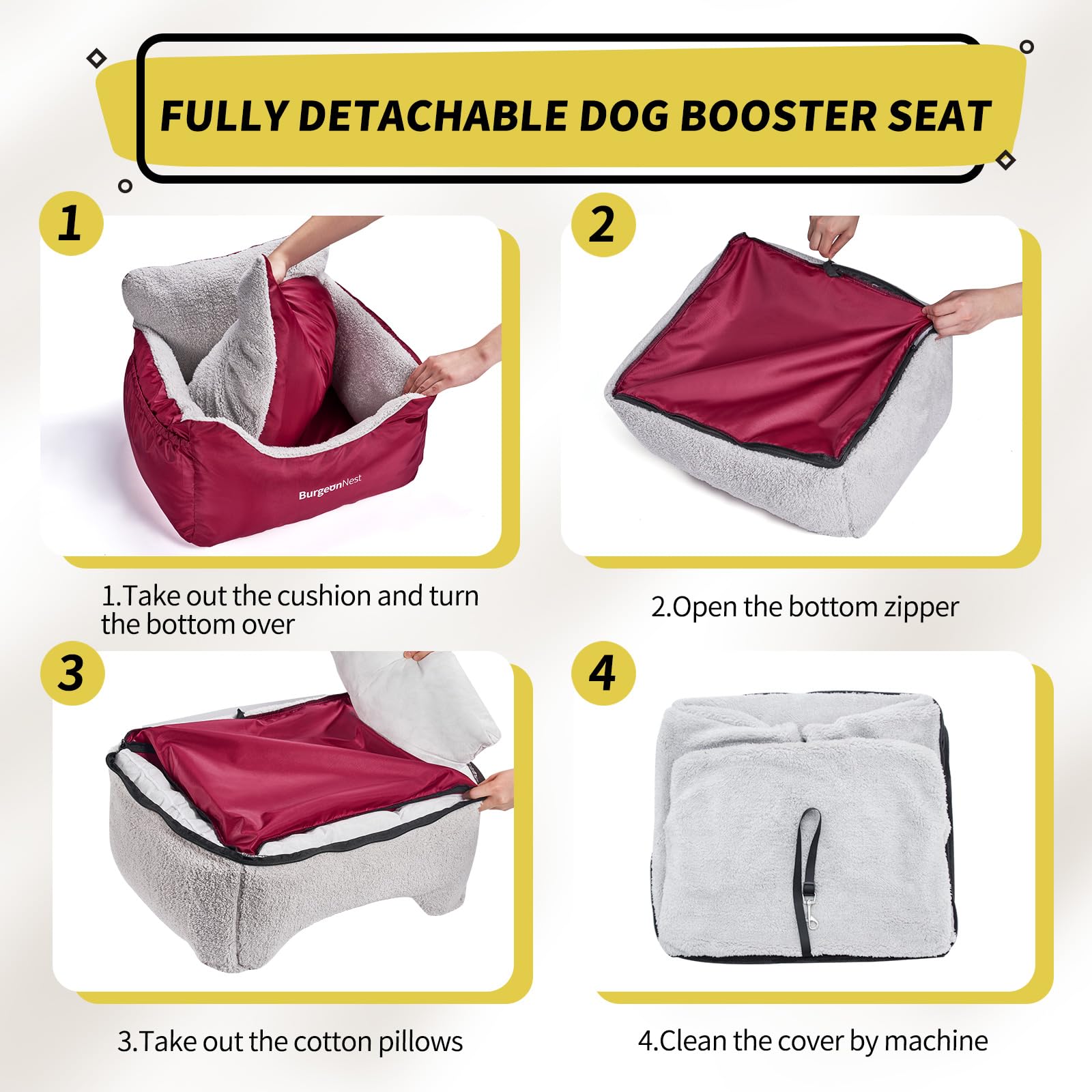 BurgeonNest anti-slip bottom keeps the seat steady on car floor
