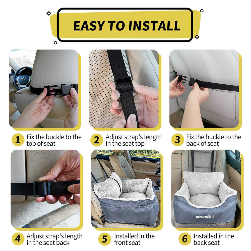 BurgeonNest dog car seat anti-slip bottom ensures no sliding during rides.