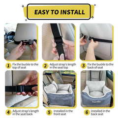 BurgeonNest dog car seat anti-slip bottom ensures no sliding during rides.