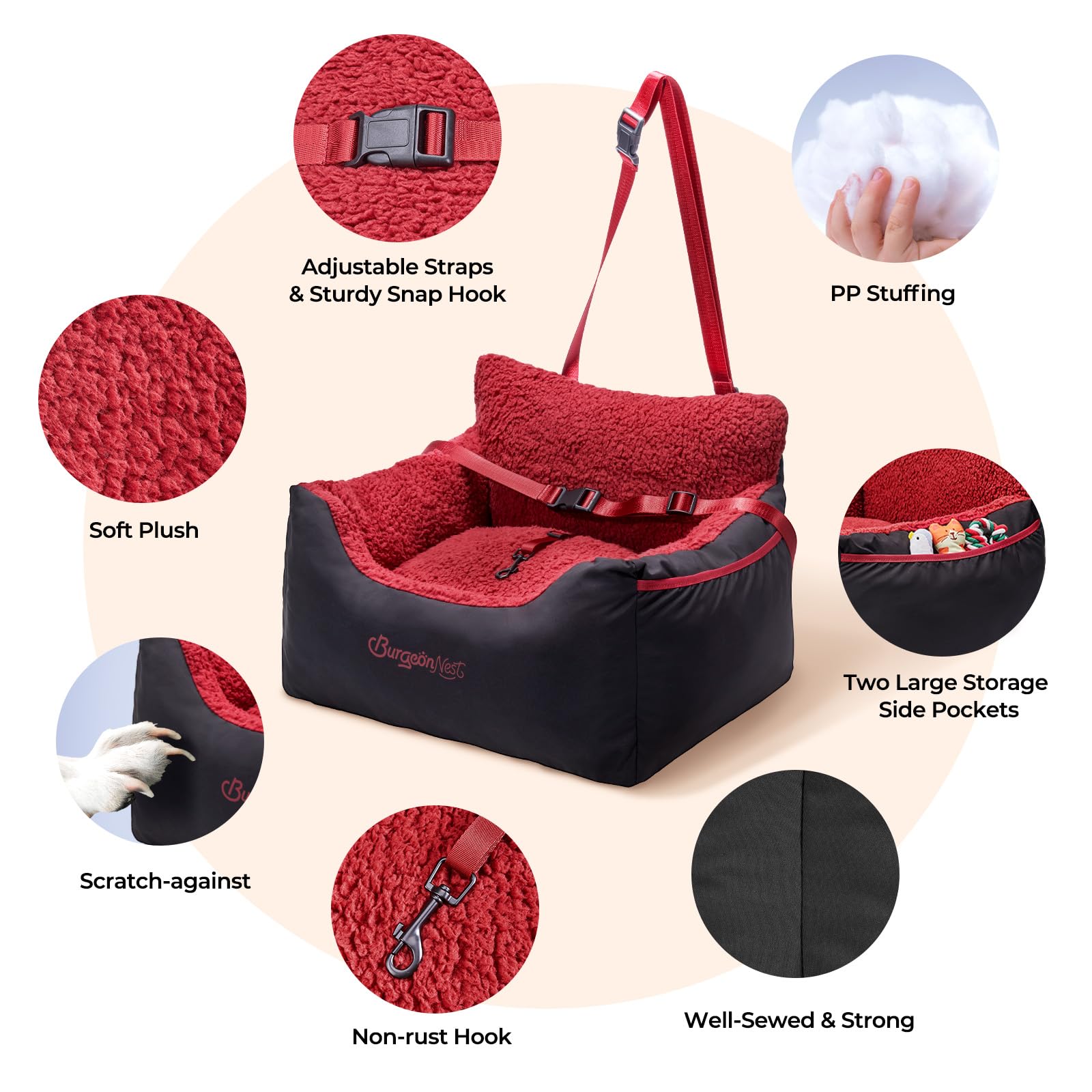 BurgeonNest car seat installation is easy in front or back seats