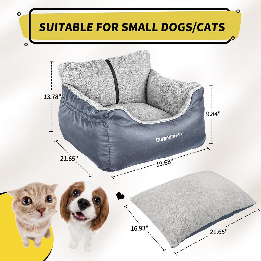 BurgeonNest dog car seat side view grey demonstrates stability and travel comfort on journeys.